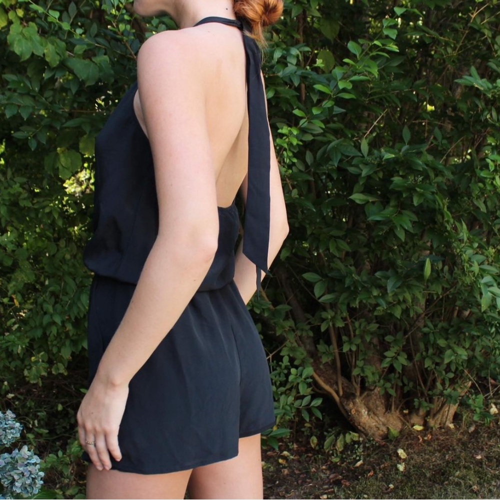 Black v neck romper